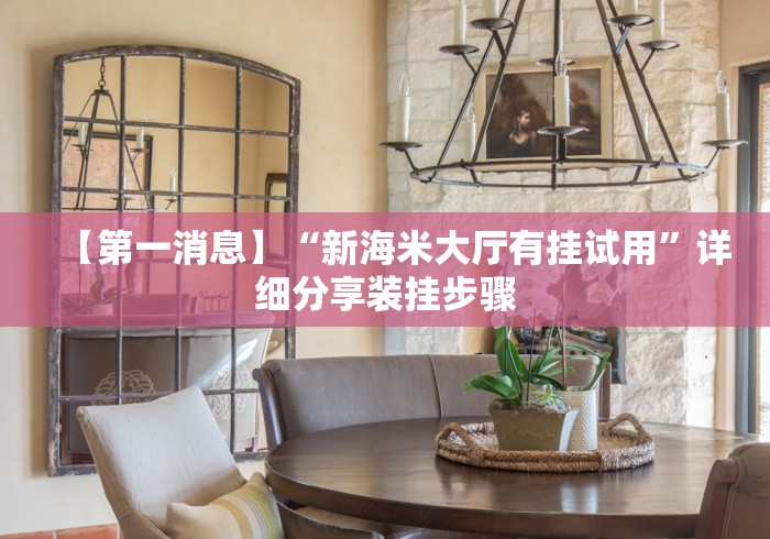 【第一消息】“新海米大厅有挂试用”详细分享装挂步骤 【第一消息】“新海米大厅有挂试用”详细分享装挂步骤