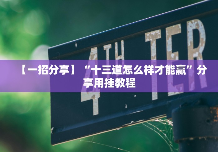 【一招分享】“十三道怎么样才能赢”分享用挂教程 【一招分享】“十三道怎么样才能赢”分享用挂教程