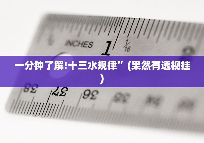 一分钟了解!十三水规律”(果然有透视挂)