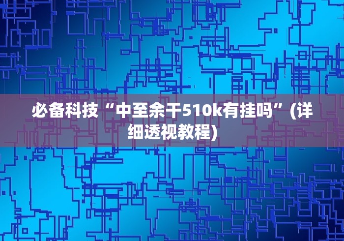 必备科技“中至余干510k有挂吗”(详细透视教程)