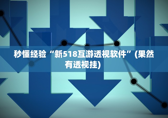 秒懂经验“新518互游透视软件”(果然有透视挂) 