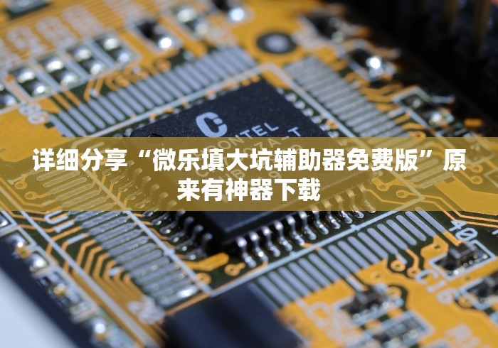 详细分享“微乐填大坑辅助器免费版”原来有神器下载