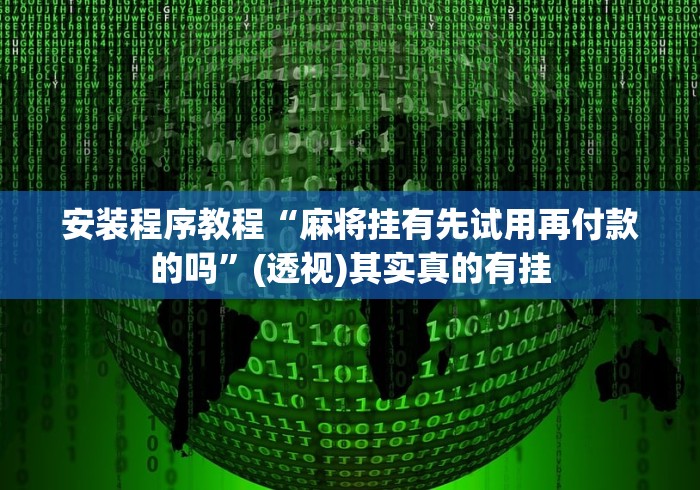 安装程序教程“麻将挂有先试用再付款的吗”(透视)其实真的有挂