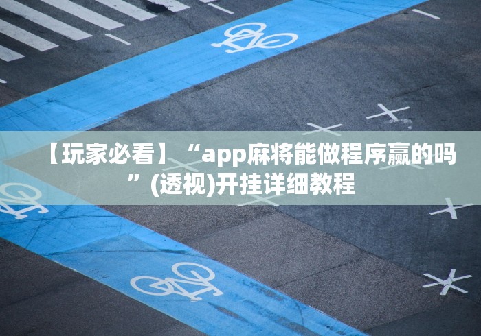 【玩家必看】“app麻将能做程序赢的吗”(透视)开挂详细教程