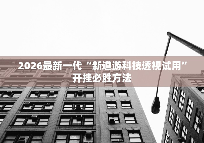 2026最新一代“新道游科技透视试用”开挂必胜方法