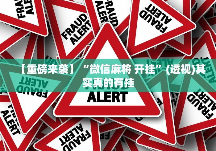 【重磅来袭】“微信麻将 开挂”(透视)其实真的有挂