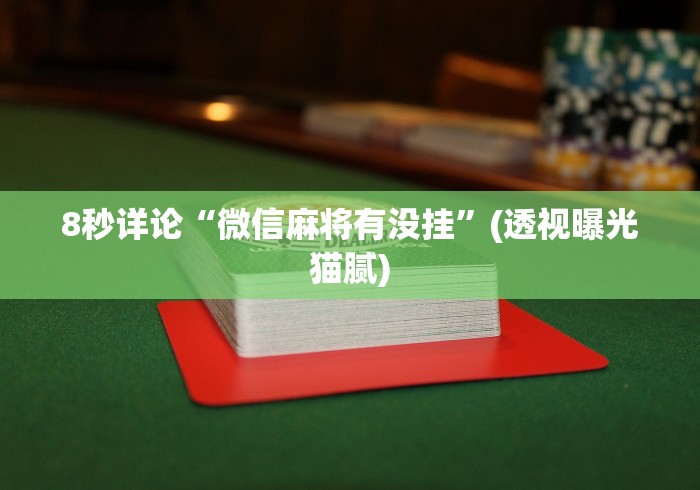 8秒详论“微信麻将有没挂”(透视曝光猫腻)