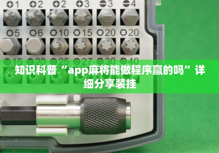 知识科普“app麻将能做程序赢的吗”详细分享装挂