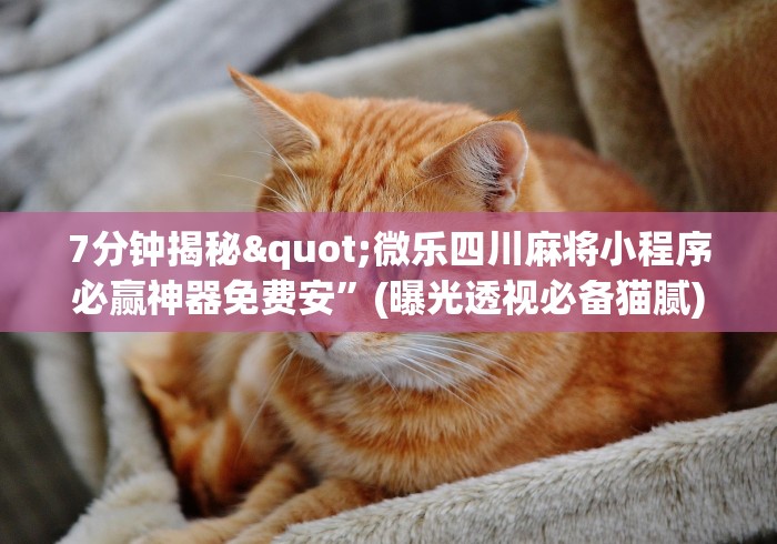 7分钟揭秘"微乐四川麻将小程序必赢神器免费安”(曝光透视必备猫腻)