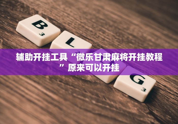 辅助开挂工具“微乐甘肃麻将开挂教程”原来可以开挂