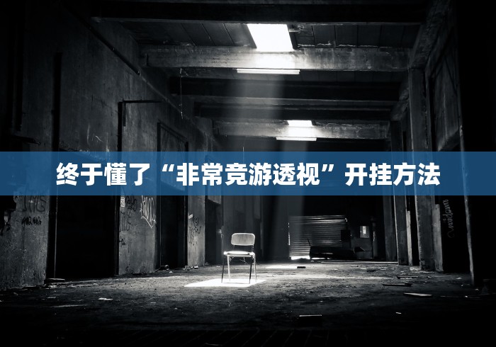 终于懂了“非常竞游透视”开挂方法