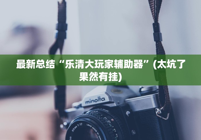 最新总结“乐清大玩家辅助器”(太坑了果然有挂)