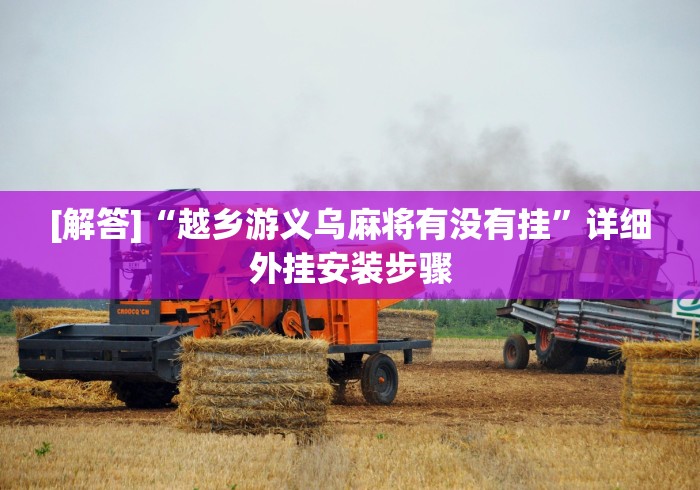 [解答]“越乡游义乌麻将有没有挂”详细外挂安装步骤