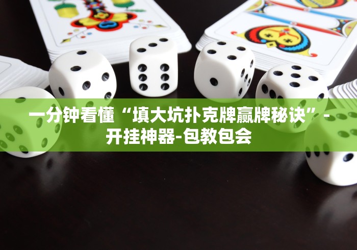 一分钟看懂“填大坑扑克牌赢牌秘诀”-开挂神器-包教包会