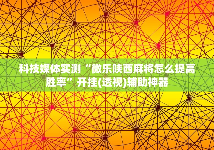 科技媒体实测“微乐陕西麻将怎么提高胜率”开挂(透视)辅助神器