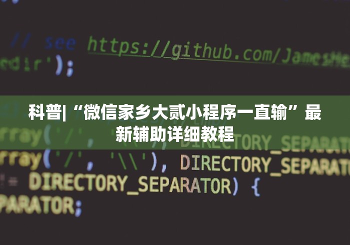 科普|“微信家乡大贰小程序一直输”最新辅助详细教程