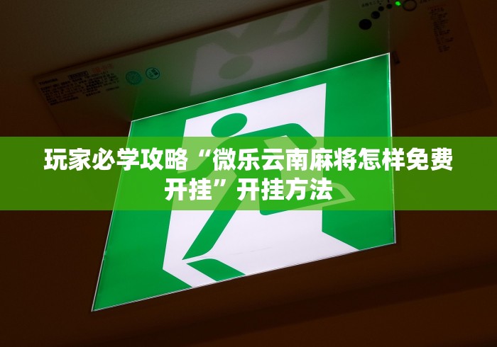 玩家必学攻略“微乐云南麻将怎样免费开挂”开挂方法
