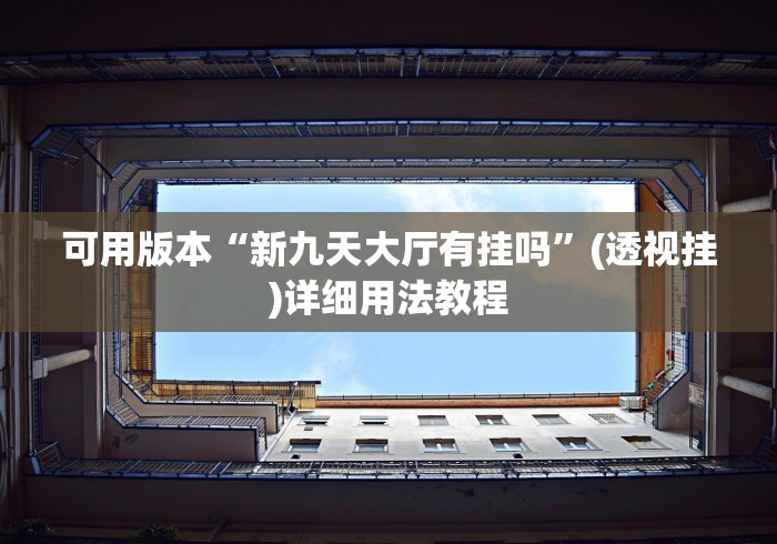 可用版本“新九天大厅有挂吗	”(透视挂)详细用法教程