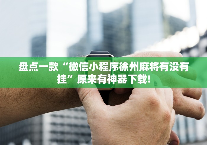 盘点一款“微信小程序徐州麻将有没有挂”原来有神器下载!