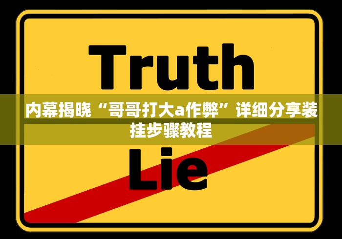 内幕揭晓“哥哥打大a作弊”详细分享装挂步骤教程
