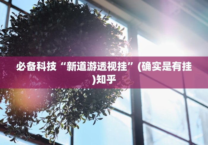 必备科技“新道游透视挂”(确实是有挂)知乎