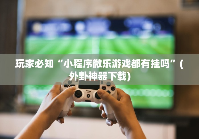 玩家必知“小程序微乐游戏都有挂吗	”(外卦神器下载)