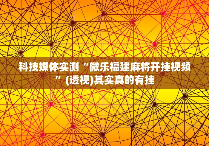 科技媒体实测“微乐福建麻将开挂视频”(透视)其实真的有挂