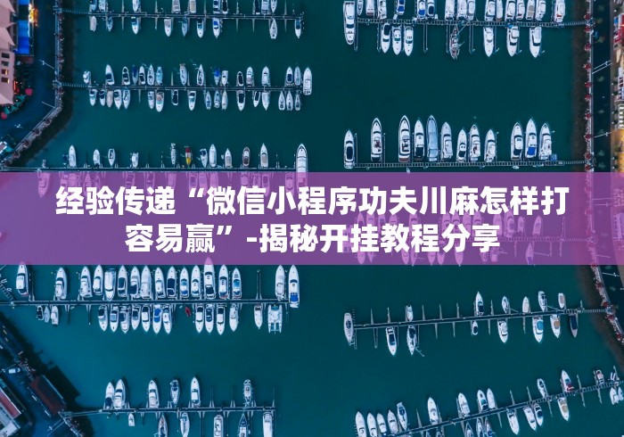 经验传递“微信小程序功夫川麻怎样打容易赢”-揭秘开挂教程分享